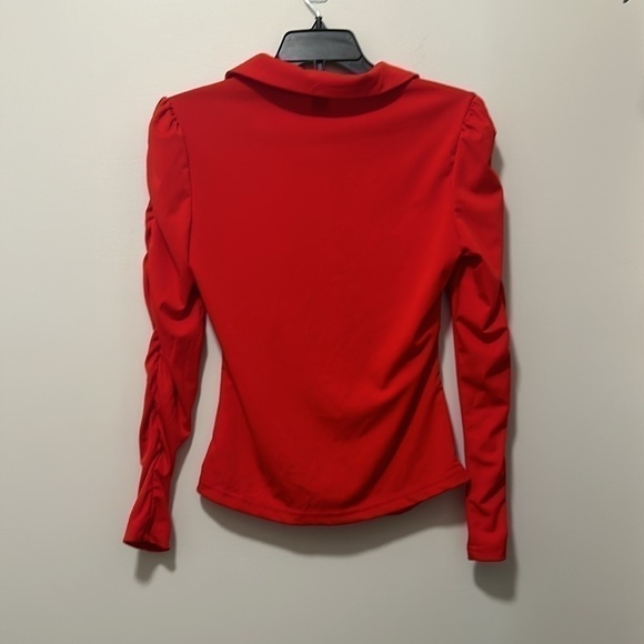 small red shein button up! - Picture 2 of 3